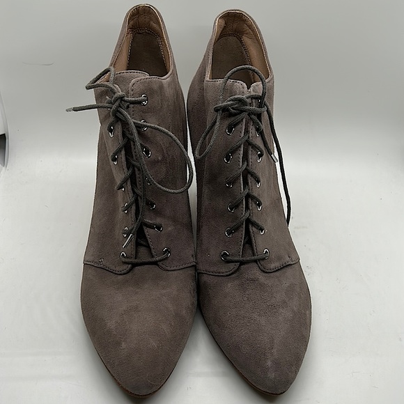 Belle Sigerson Morrison Light Gray Suede Wedge Ankle Booties Boots *Sz 8.5*🌸🌸 - Picture 2 of 8